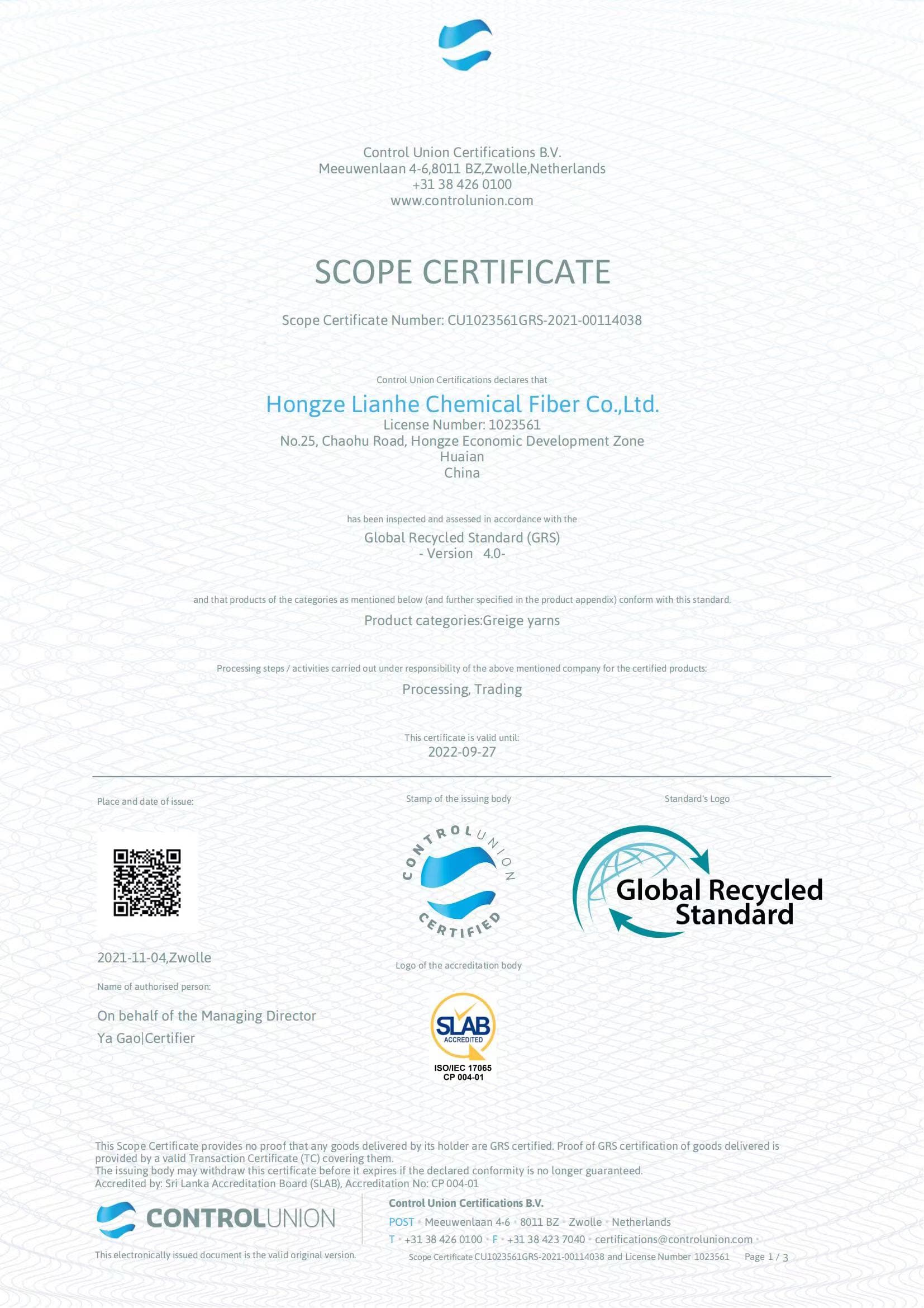 SCOPE Certificates
